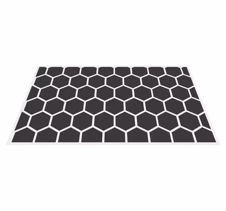 Alfombra de vinilo geométrica Figuras geométricas hexágonos negro - TenVinilo