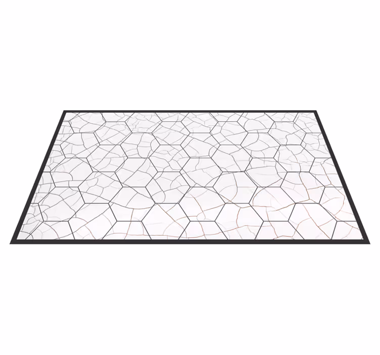 Alfombra vinílica geométrica patrón de piedra agrietada - TenVinilo