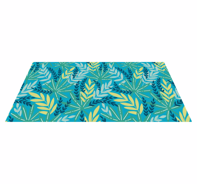 Alfombra vinílica naturaleza paleta de hojas tropicales - TenVinilo