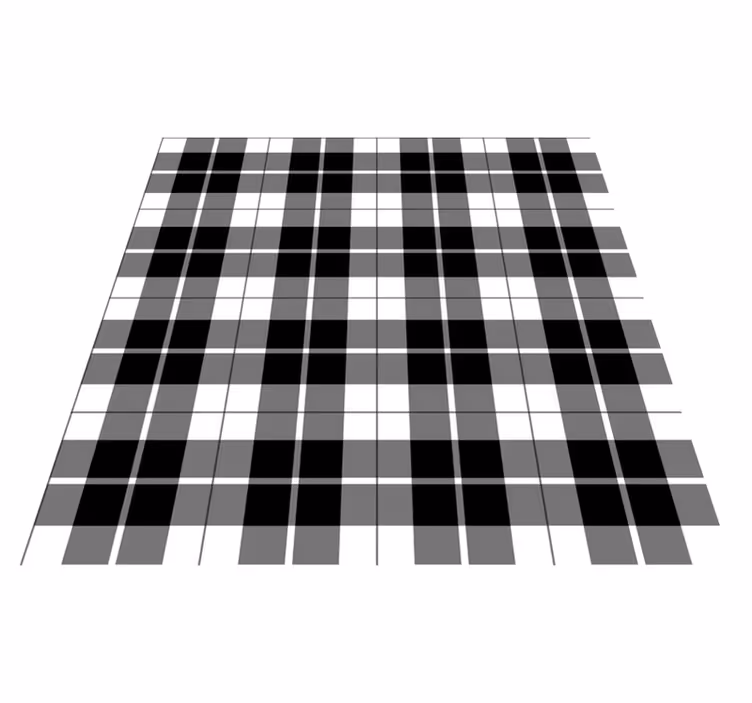 Alfombra vinílica geométrica cuadros blancos y negros - TenVinilo