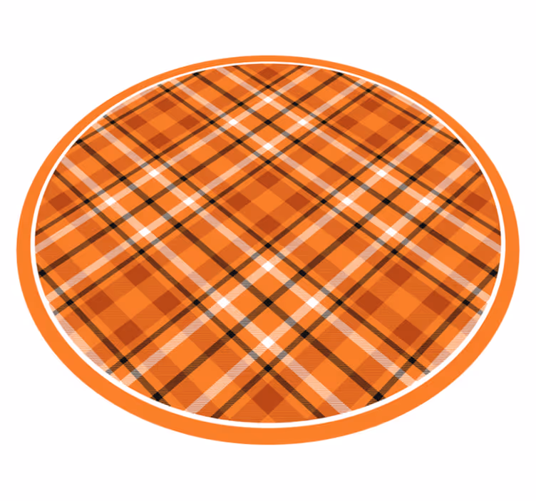 Alfombra vinílica redonda charm con estampado de cuadros - TenVinilo