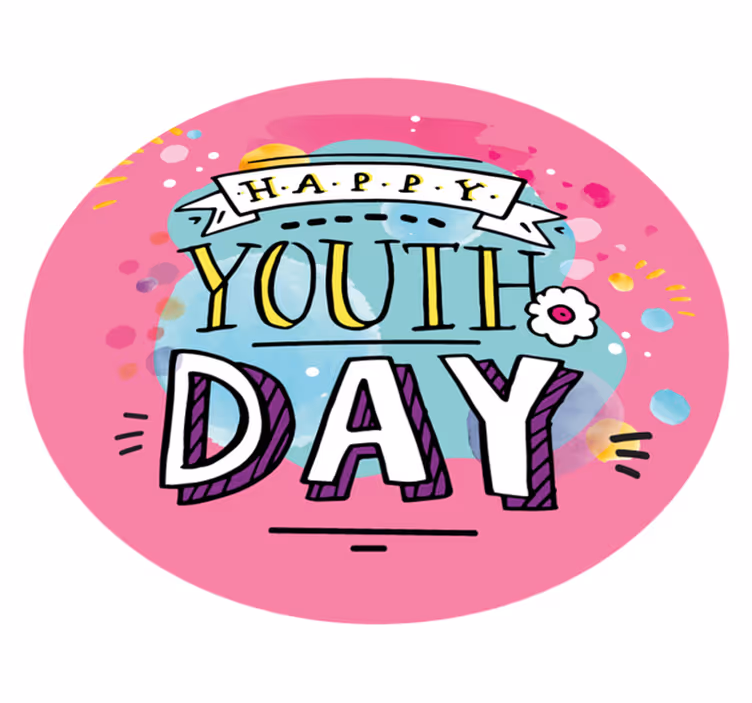 Alfombra vinílica frase feliz día de la juventud - TenVinilo