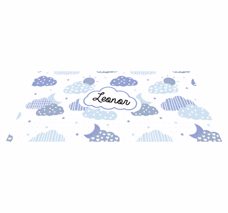 Alfombra vinílica personalizable patrón de nubes - TenVinilo