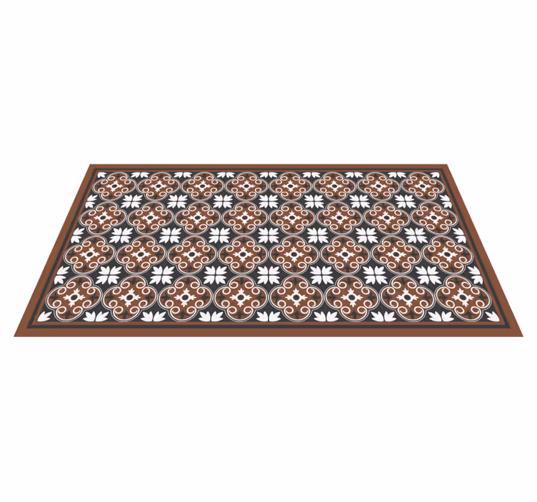 Alfombra vinílica mosaico arreglo floral complejo - TenVinilo