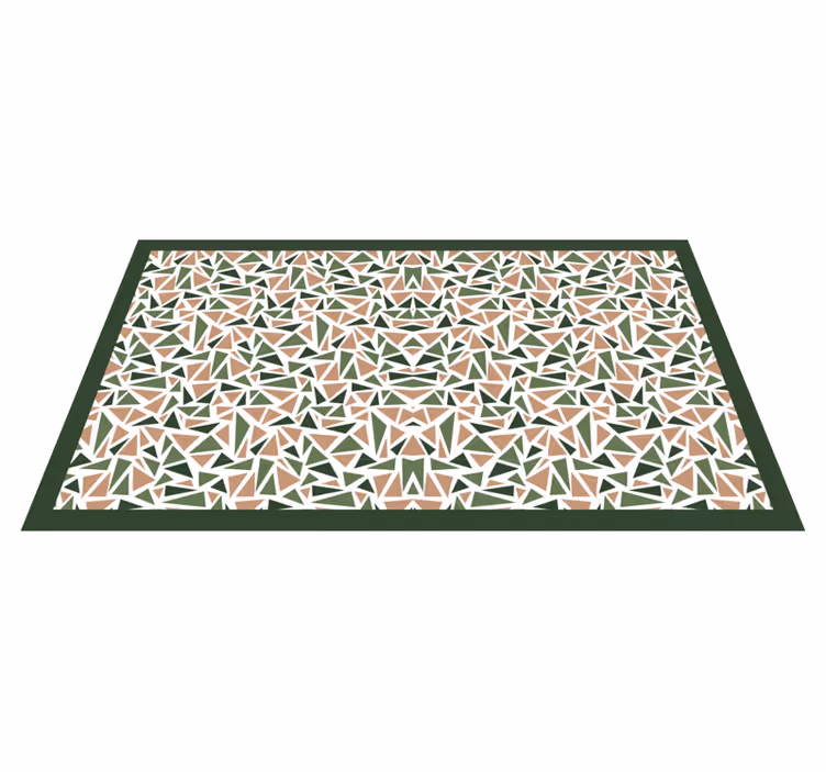 Alfombra de vinilo geométrica Patrón de triángulos nórdicos verde - TenVinilo