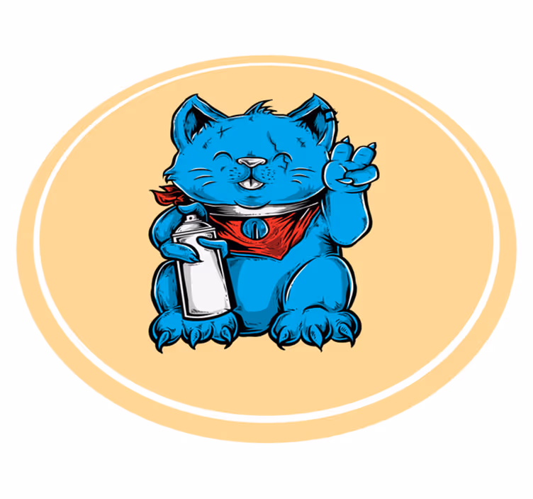 Aflombra vinílica animales gato azul con biberón - TenVinilo