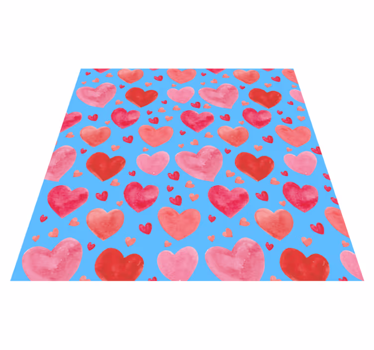Alfombra vinílica juvenil motivo de corazón vibrante - TenVinilo