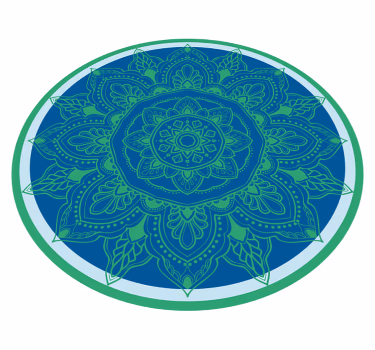 Alfombra vinílica mandala arreglo floral elaborado - TenVinilo