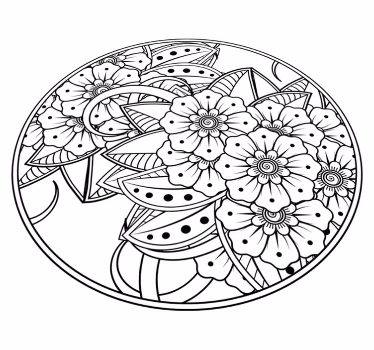 Alfombra vinílica mandala Flor de loto simple - TenVinilo