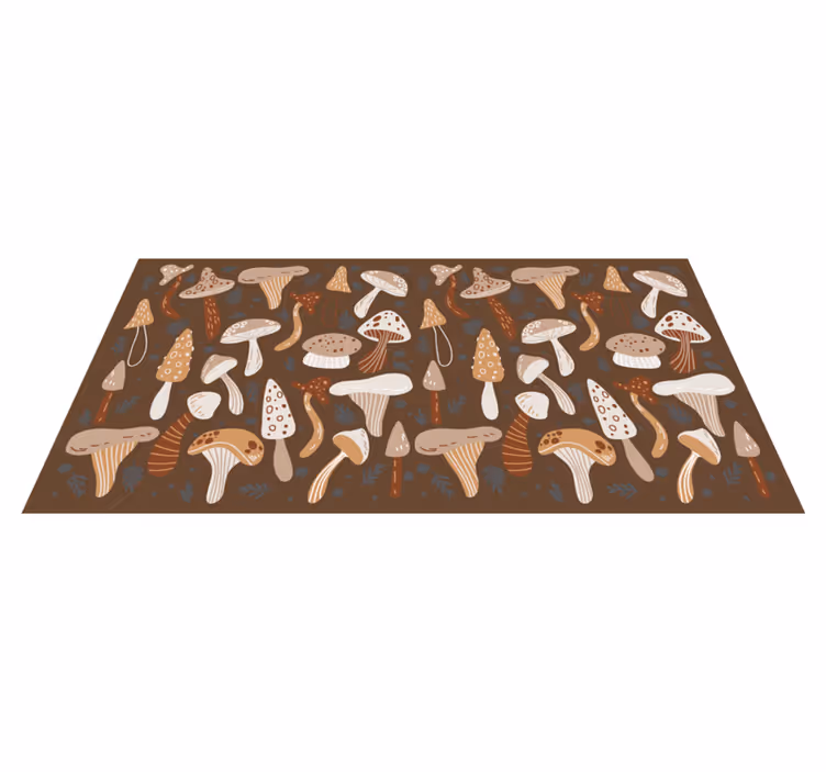 Alfombra vinílica naturaleza patrones de hongos - TenVinilo