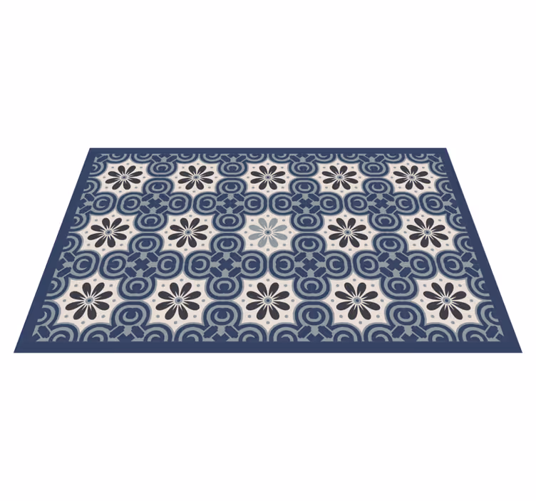 Alfombra vinílica hidráulica elegante composición floral - TenVinilo