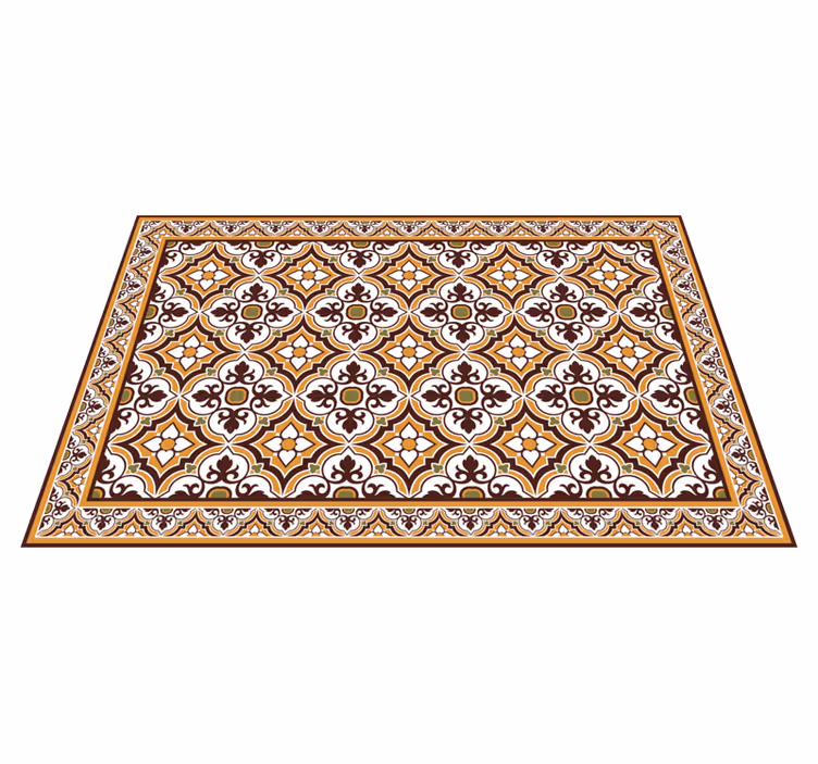 Alfombra vinílica hidráulica elaborado arreglo de mosaico - TenVinilo