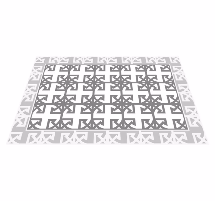 Alfombra vinílica hidráulica patrón gris decorativo - TenVinilo
