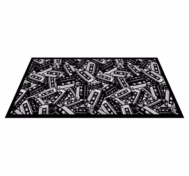 Alfombra vinilo rectangular Patrón de cinta de cassette - TenVinilo