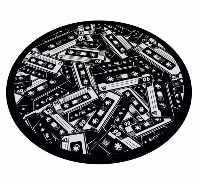 Alfombra vinílica infantil concepto cassette tape - TenVinilo