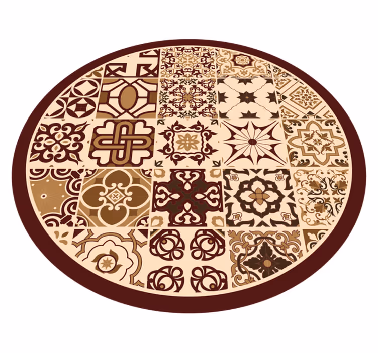 Alfombra vinílica hidráulica composiciones mosaico vibrante - TenVinilo