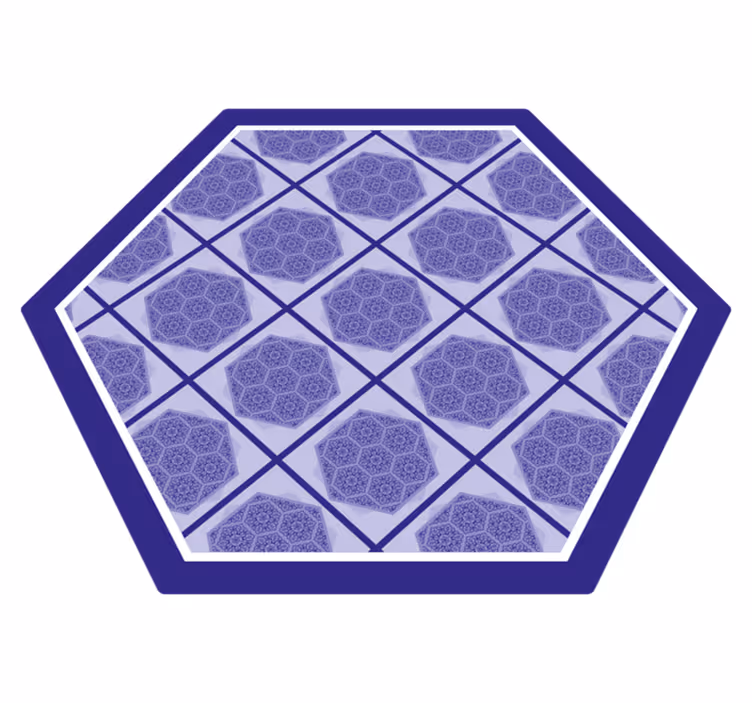 Alfombra vinílica baño patrón hexagonal morado - TenVinilo