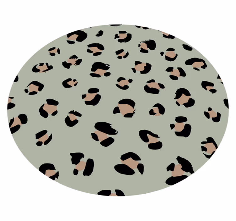 Alfombra vinilo redonda Patrón de estampado de leopardo de acuare - TenVinilo