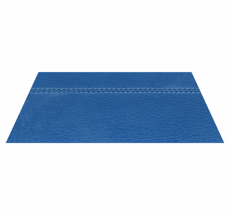 Alfombra vinílica textura con costura azul de cuero - TenVinilo