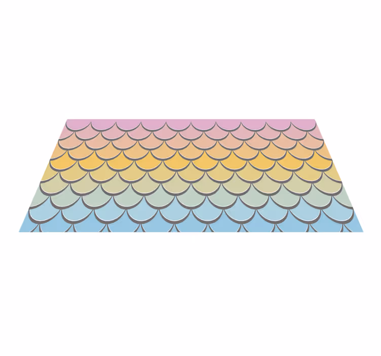 Alfombra vinílica textura patrón de escamas de colores - TenVinilo