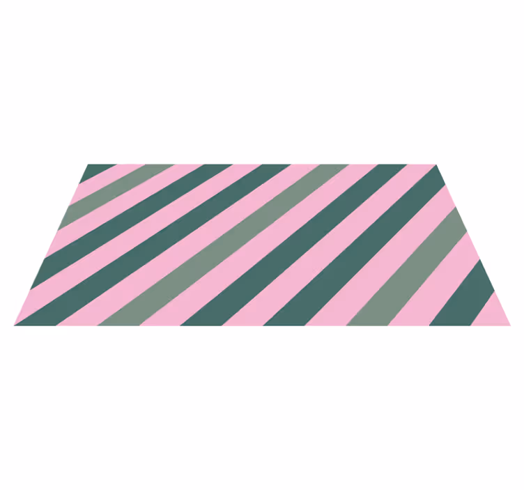 Alfombra vinilo rectangular Bloque de color rosa pastel y verde - TenVinilo