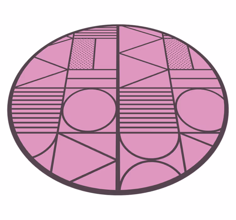 Alfombra vinílica geométrica formas rosas - TenVinilo