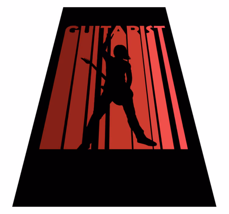 Alfombra vinílica imitación silueta de guitarrista - TenVinilo