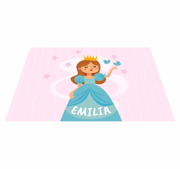 Alfombra vinílica personalizable diseño de princesa - TenVinilo