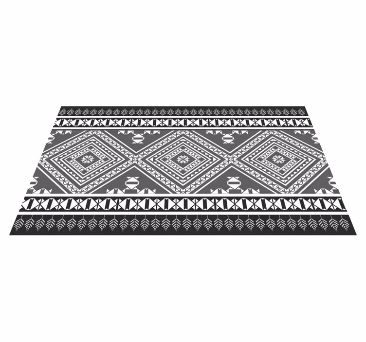 Alfombra de vinilo étnica Patrón geométrico nórdico gris - TenVinilo