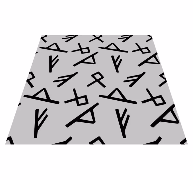 Alfombra vinílica geométrica formas negras elegantes - TenVinilo