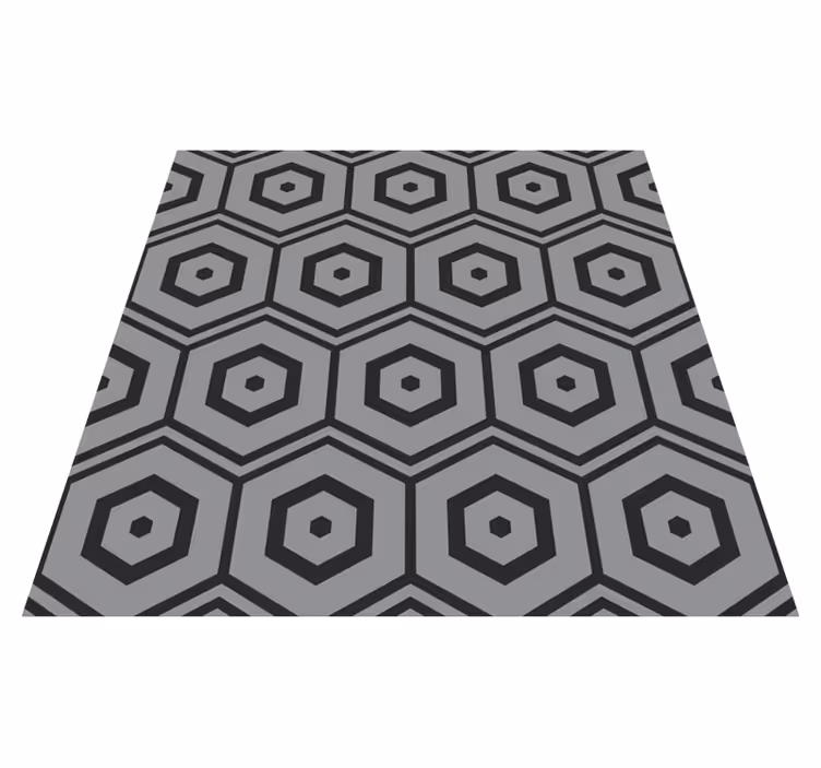 Alfombra vinílica geométrica patrones hexagonales - TenVinilo