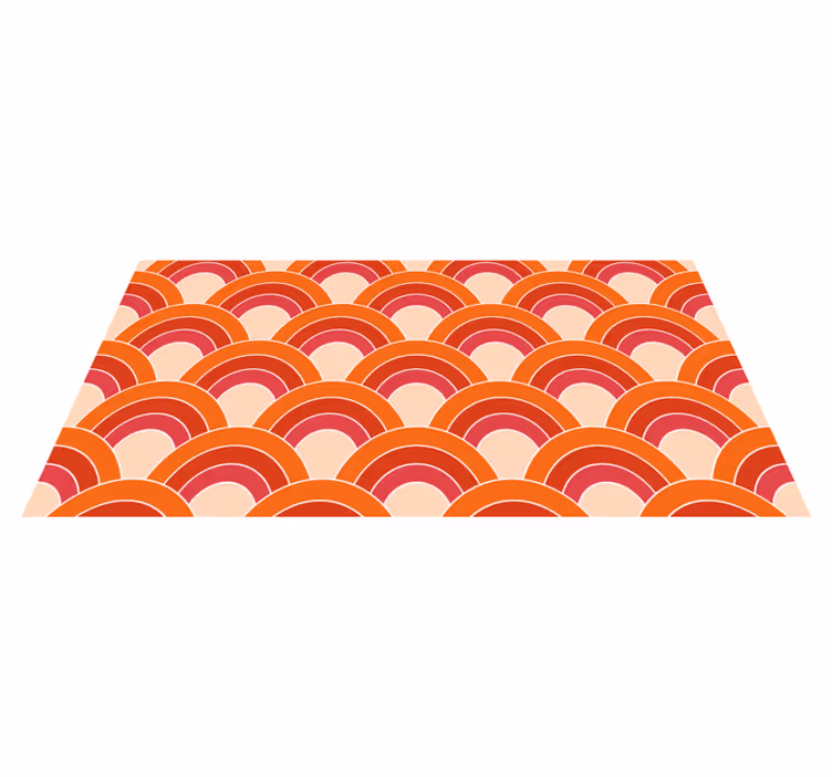 Alfombra vinílica geométrica patrones arqueados coloridos - TenVinilo