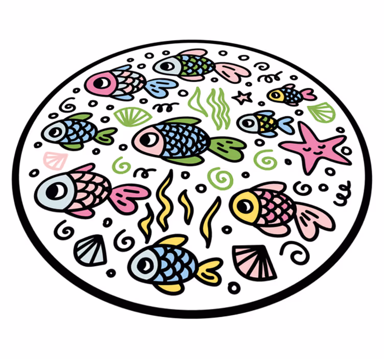Aflombra vinílica animales patrones de peces de colores - TenVinilo
