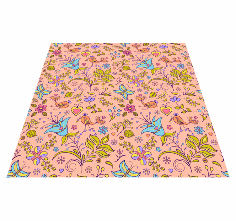 Alfombra vinílica flores motivo floral primavera - TenVinilo