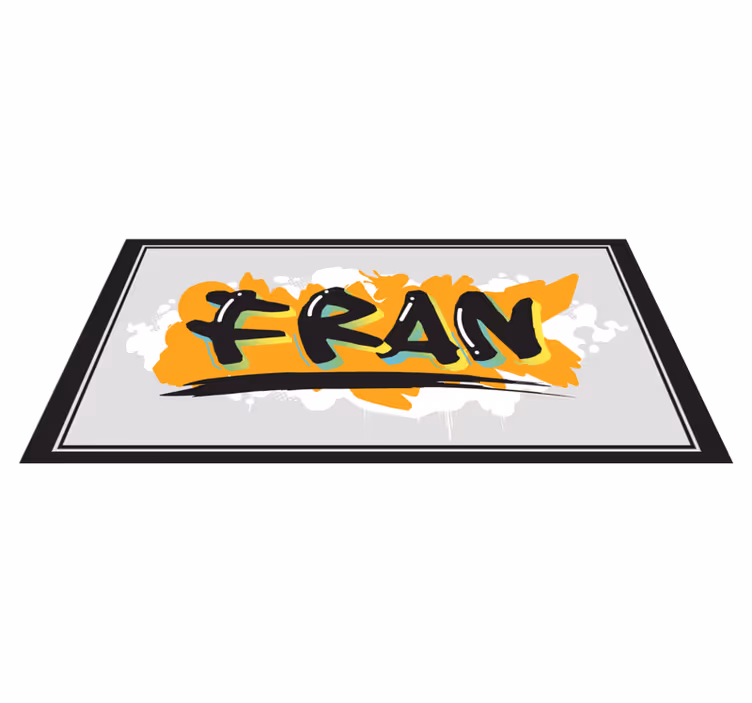 Alfombra vinílica personalizable arte de nombre - TenVinilo