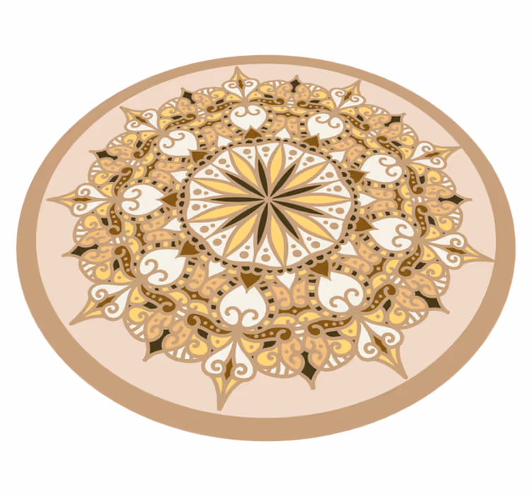 Alfombra vinílica textura Círculo beige mandala - TenVinilo