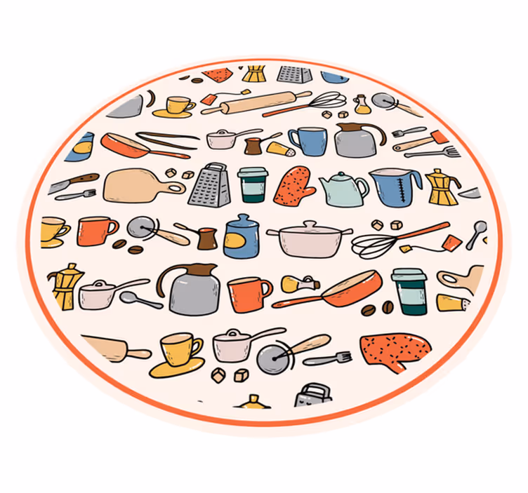 Alfombra vinílica cocina colección de utensilios - TenVinilo