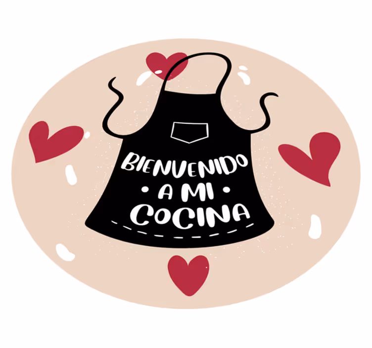 Alfombra vinilo cocina Bienvenido a mi forma de corazón de cocina - TenVinilo