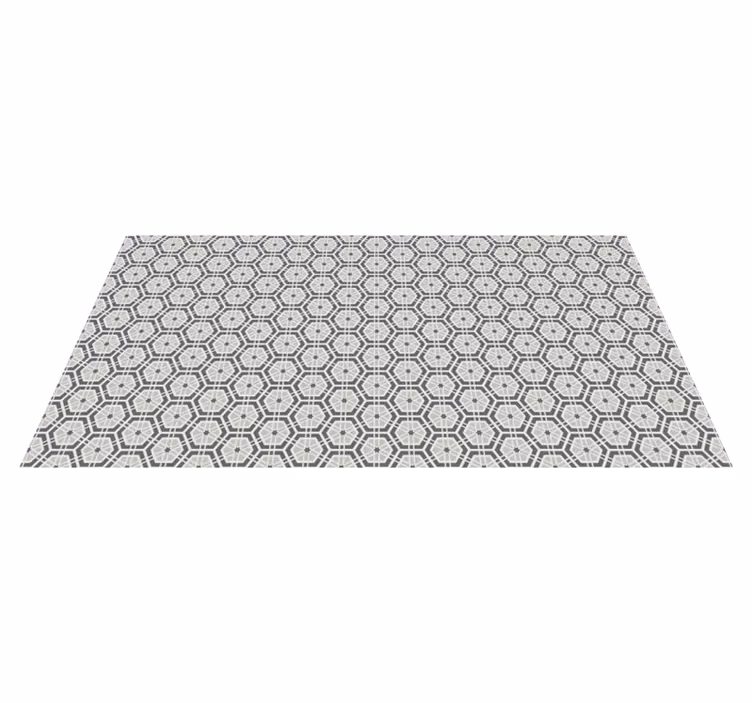 Alfombra vinílica baño Patrón gris ornamental - TenVinilo