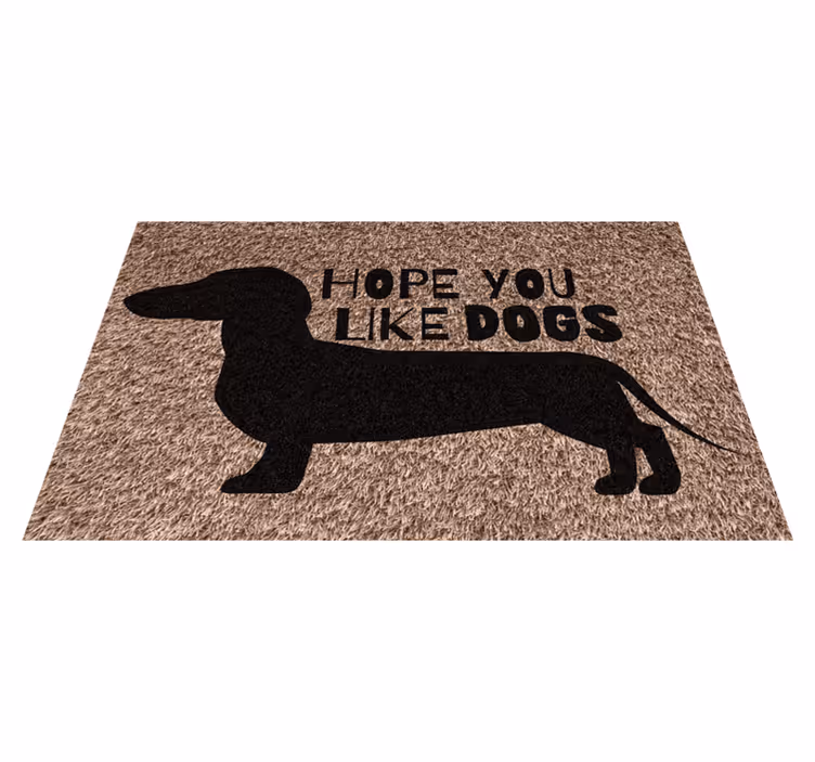 Alfombra vinilo recibidor Espero que te gusten los perros - TenVinilo