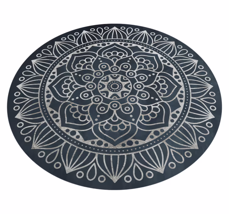 Alfombra exterior vinilo Patrón antiguo tonos grises - TenVinilo