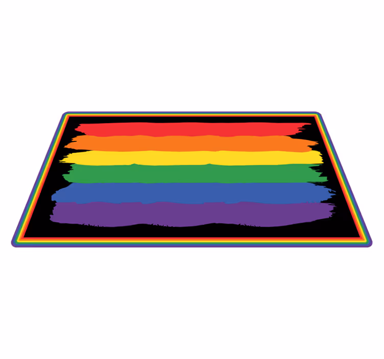 Alfombra vinílica rayas franjitas de colores del arco iris - TenVinilo