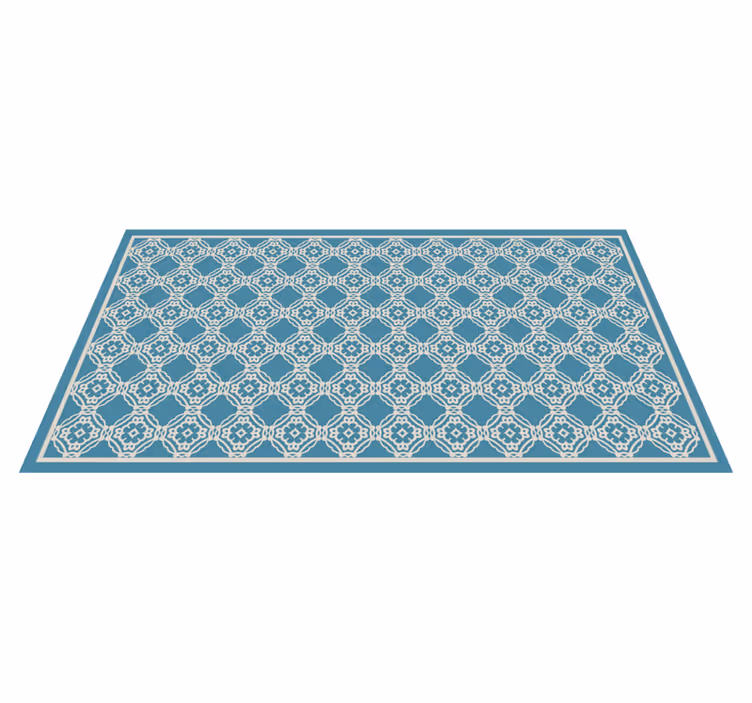 Alfombra vinílica mosaico elegante composición azul - TenVinilo