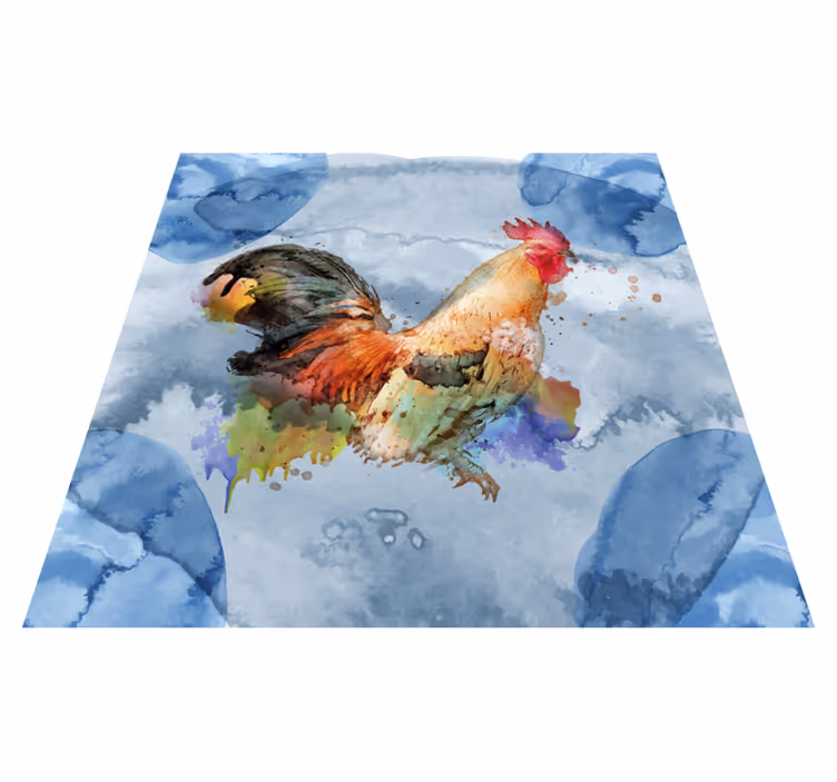 Aflombra vinílica animales gallo de acuarela - TenVinilo