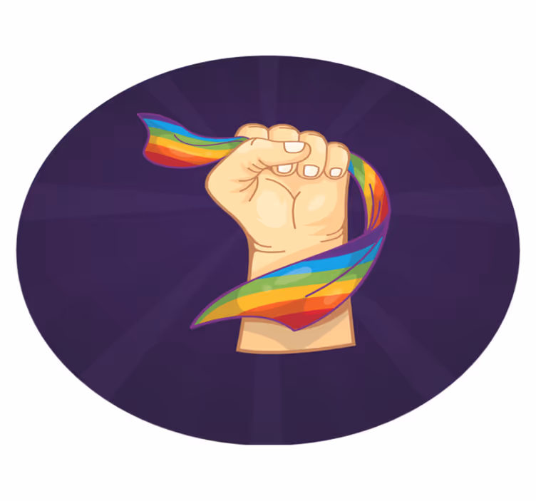 Alfombra vinílica salón Puño fuerte y bandera lgbt - TenVinilo