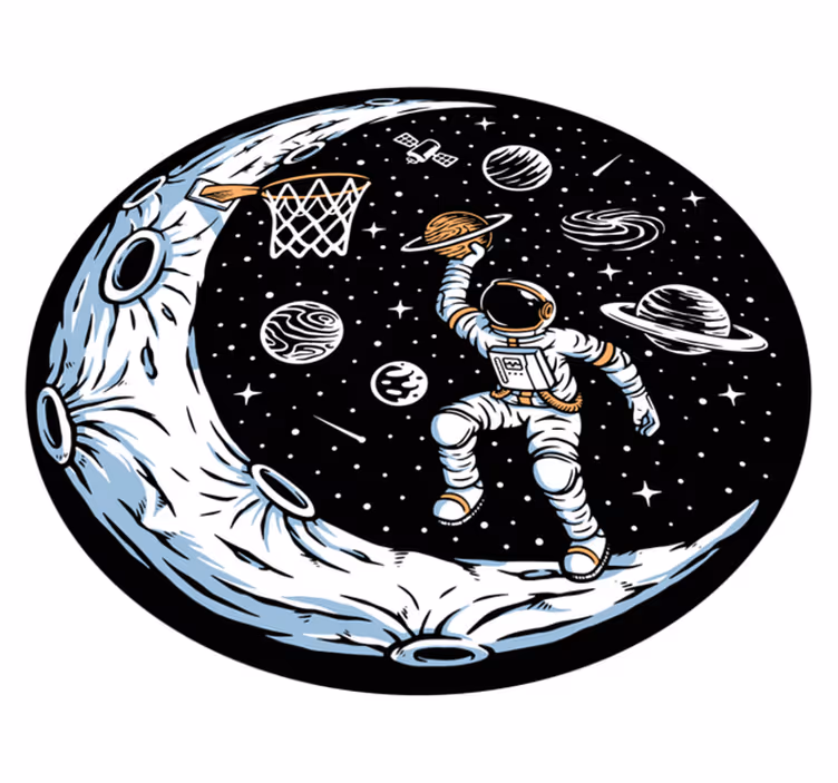 Alfombra vinílica de estrellas astronauta sumergiéndose - TenVinilo