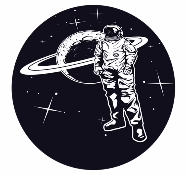Alfombra vinílica de estrellas cosmonauta en el cosmos - TenVinilo