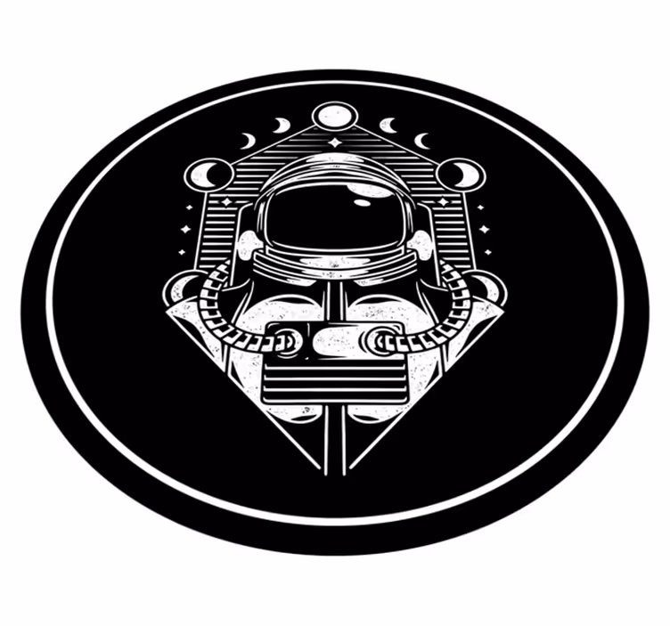 Alfombra vinílica dormitorio Astronauta universo diseño vintage - TenVinilo