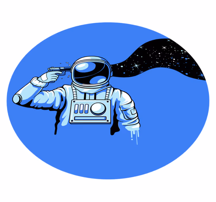 Alfombra vinílica juvenil escena cósmica del astronauta - TenVinilo