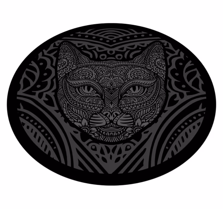 Aflombra vinílica animales cara de gato negro - TenVinilo